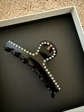 Alexandre De Paris Black Rhinestone Hair Claw Clip